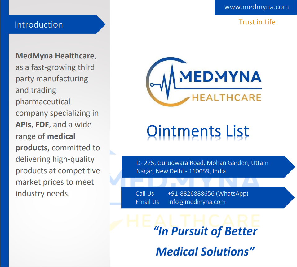 MedMyna Product List Ointments